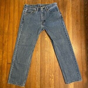 Levi’s 505 Regular Fit Western Med Wash Bootcut Denim Mens Jeans Size 34/30